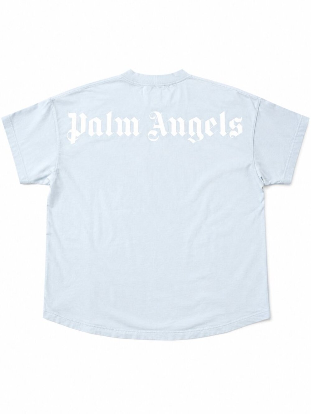 Palm Angels Logo Oversized T Shirt Blue White Back Logo Fits XL Streetwear